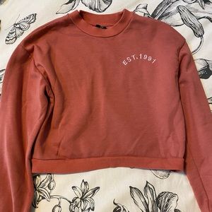 Topshop Orange Cropped Sweatshirt